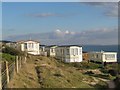 Cliff top caravans near Burton Bradstock