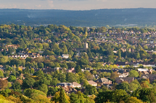 Reigate from Colley Hill