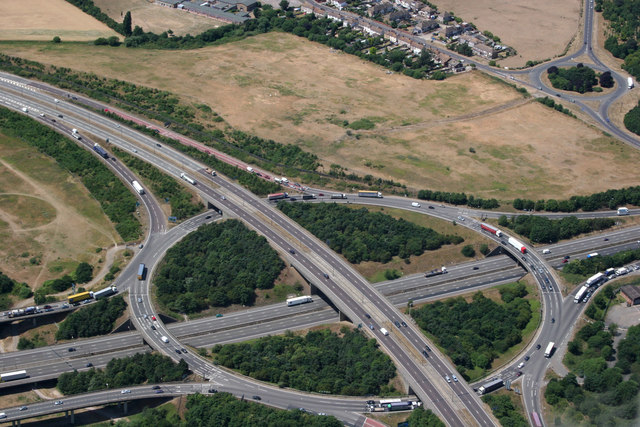 M25-A13 Intersection © terry joyce cc-by-sa/2.0 :: Geograph Britain and ...