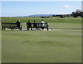 Spectators, at the 18th hole, Minehead Golf Club