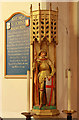 TQ3278 : St John the Evangelist, Larcom Street, Walworth, London SE17 - Statue by John Salmon