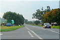 Romany caravan by the A417