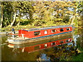 Widebeam boat on the Leeds Liverpool Canal