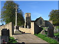 Pinxton - war memorial and St Helens Church