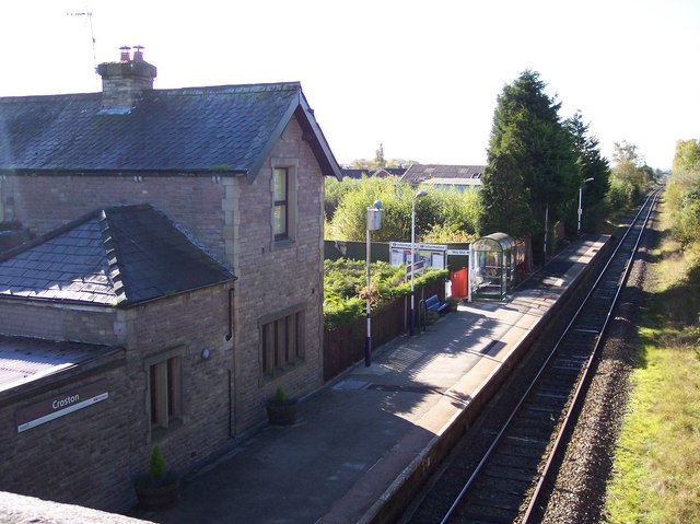 Croston railway station from the... © Raymond Knapman :: Geograph ...