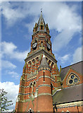 SO9197 : The spire of St Luke's in Blakenhall, Wolverhampton by Roger  D Kidd