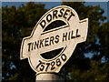 ST7528 : Bourton: detail of Tinkers Hill signpost by Chris Downer