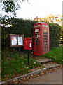 ST7822 : West Stour: postbox № SP8 56, phone and noticeboard by Chris Downer