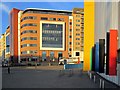 Bright buildings at junction of Railway Street and Forth Banks