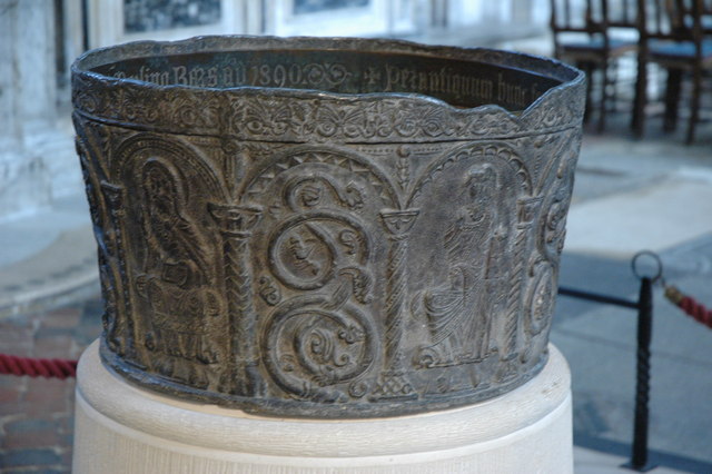 Lancaut font, Gloucester Cathedral © Philip Halling :: Geograph Britain ...