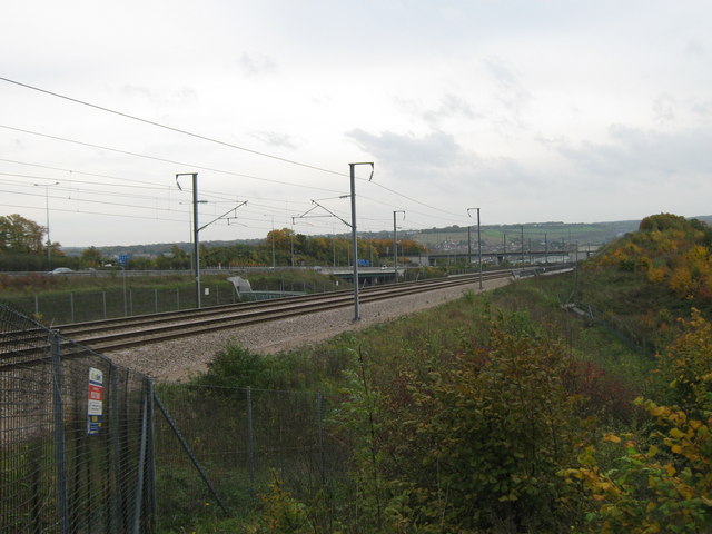 View of the Channel Tunnel Railway and M2 Motorway