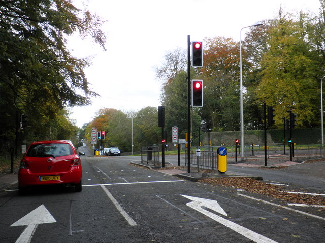 Traffic lights on Abbot's Leigh Road, Bristol