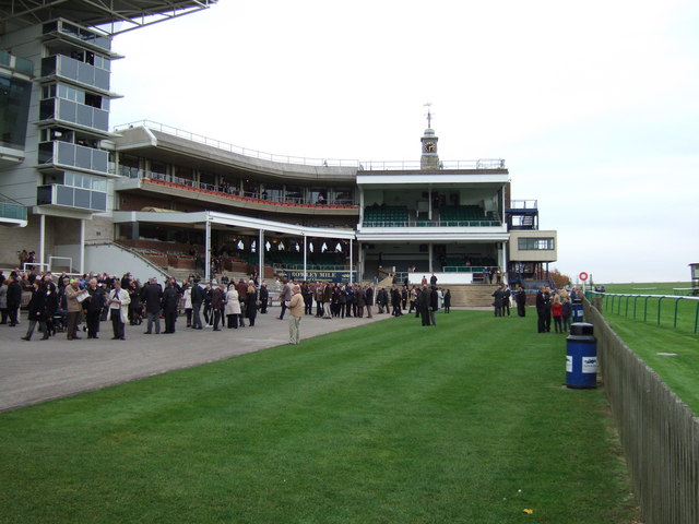 The Head-on Grandstand, Rowley Mile... © Richard Humphrey cc-by-sa/2.0 ...