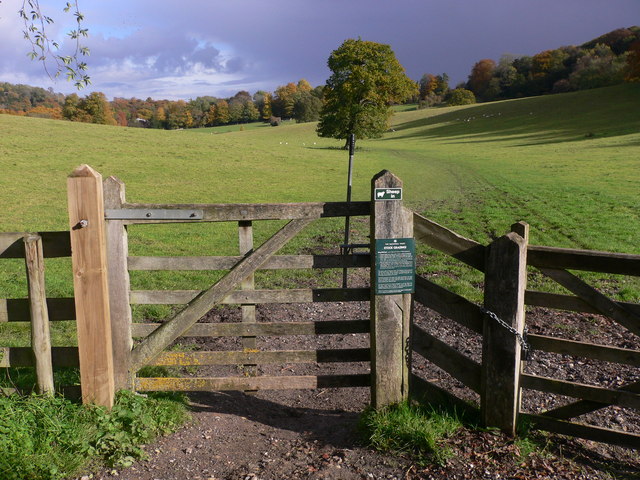 Footpath through field near Bagden Farm