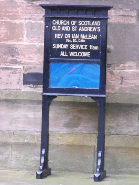 Sign, Old and St Andrew's Church, Montrose