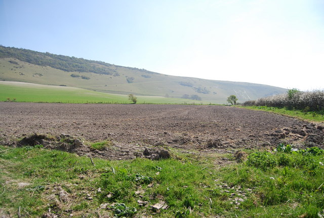 Ploughed field at the base of the South Downs