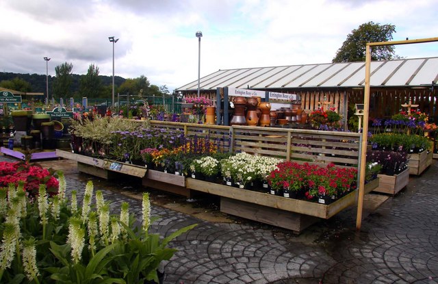 Plant tables in Snowdonia Garden Centre © Steve Daniels :: Geograph ...