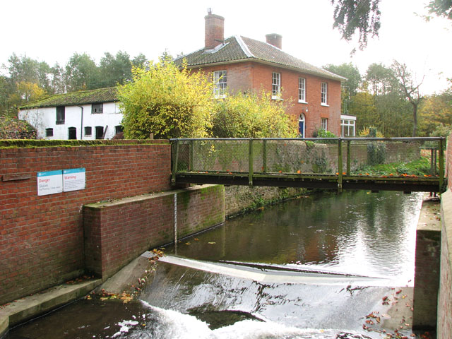 Shotesham Mill - wheel race and mill house