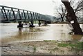 SO5618 : Huntsham Bridge with high flood waters by Peter Randall-Cook