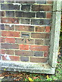 Benchmark on wall at entrance to Grange School