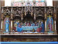 NY8355 : St. Cuthbert's Church, Allendale - altar, painting of the Last Supper by Mike Quinn