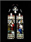 NY8355 : St. Cuthbert's Church, Allendale - stained glass window by Mike Quinn