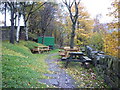 The beer garden at the Railway Inn, Greenfield