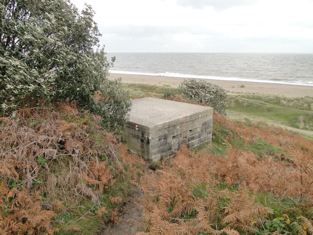 Pillbox in the cliff at Corton