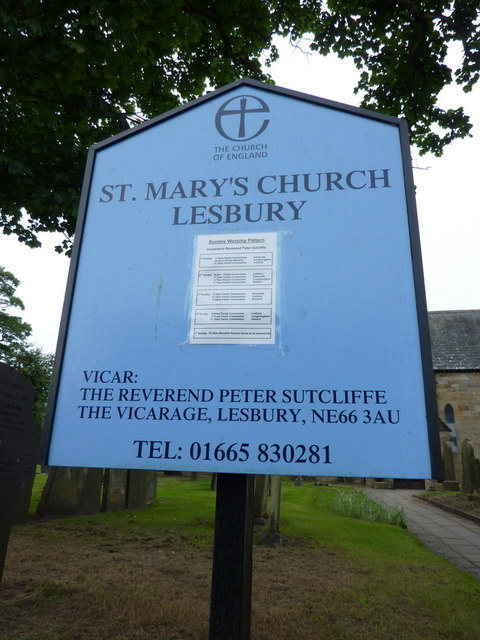 St Mary's Church, Lesbury, Sign
