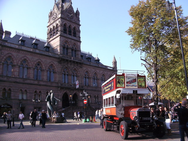 Tourist Bus and Town Hall, Chester