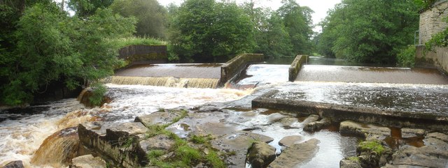 Rutherford gauging weir on the River Greta, low water
