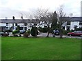 Houses behind the green