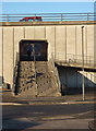 Steps and pedestrian underpass beneath the A61