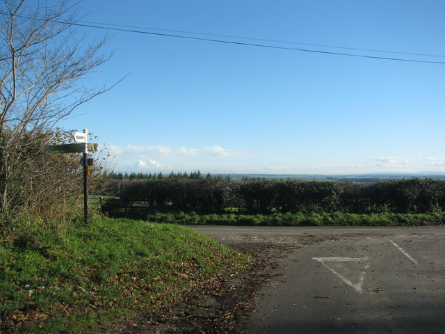 Road junction east of Crincombe Bottom