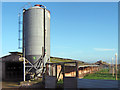 Feed hopper and bird rearing pens near Fiddington