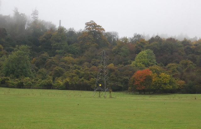 Pylon in front of Cooper's Wood