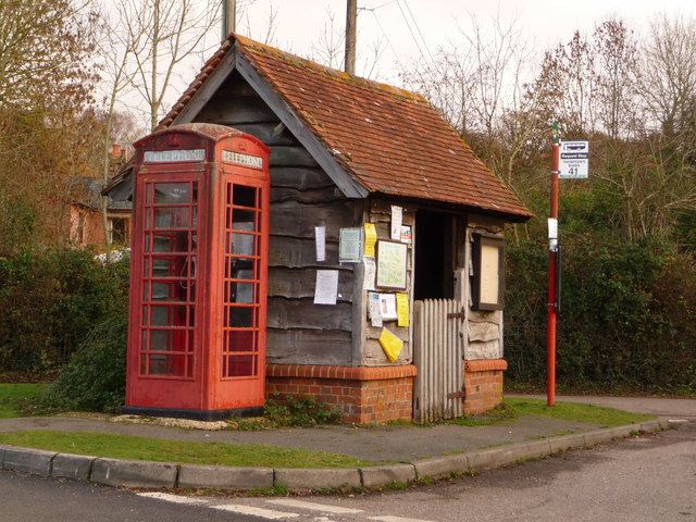Woodgreen: phone box and bus shelter