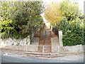 Steps up to a footpath from Beach Road, Penarth