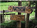 Detail of footpath sign at Cae-madog