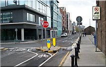 O1734 : Bike lanes at the junction of Lime Street and Sir John Rogerson's Quay by Eric Jones