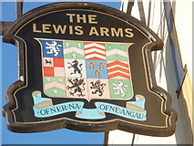 ST1382 : Heraldic pub sign, The Lewis Arms, Tongwynlais by Jaggery