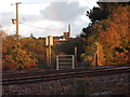 Pedestrian crossing of mainline railway at Hallenbeagle