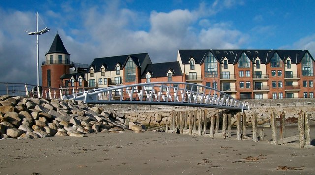 The Shimna Footbridge from the beach