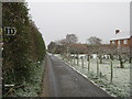 Footpath crosses Santon Lane