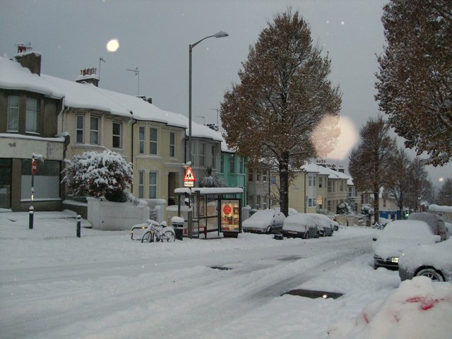 PHOTO  ELM GROVE IN THE SNOW TAKEN FROM BRIGHTON GENERAL HOSPITAL 2009 