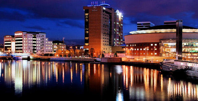 The River Lagan, Belfast (at night)