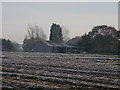 Barn in frosty weather