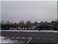 View of a snowy Valentines Park from the Middlefield Approach/Perth Road junction