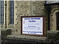 SD4077 : United Reformed Church, Grange-Over-Sands, Sign by Alexander P Kapp