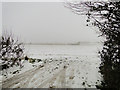 Snow lying on the fields at Denton, Norfolk